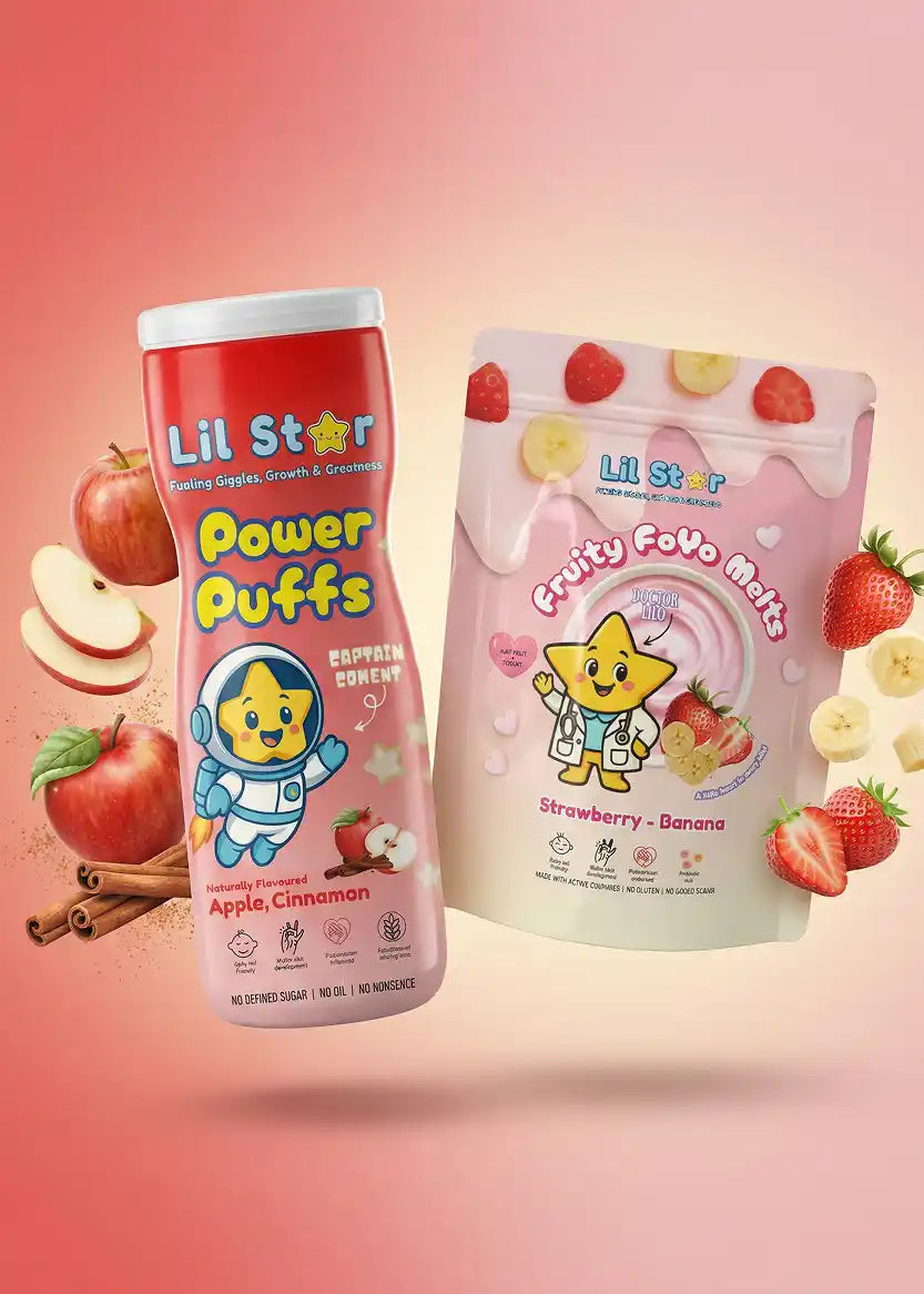 Apple cinnamon + strawberry banana